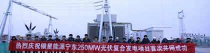 银星能源宁东250MWp光伏复合发电项目首次并网成功